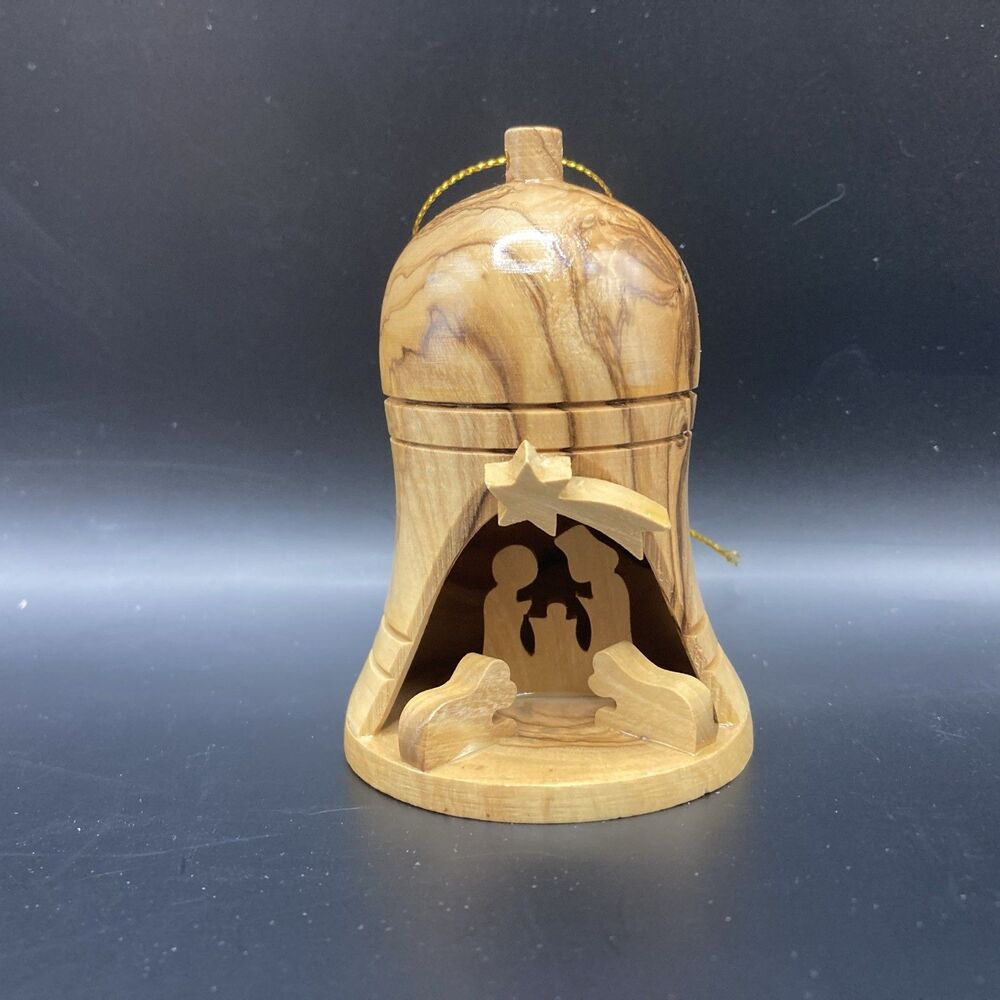 Olivewood Bethlehem Nativity Ornament Israel Hand Carved Holy Land Christmas - Picture 3 of 10
